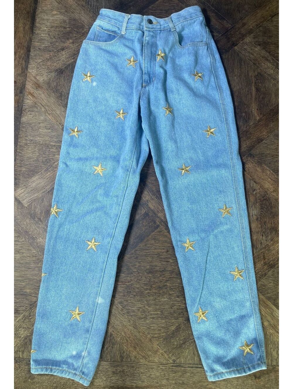 La Costa Vintage Golden Star Embroidered straight leg light was Jean size 10
